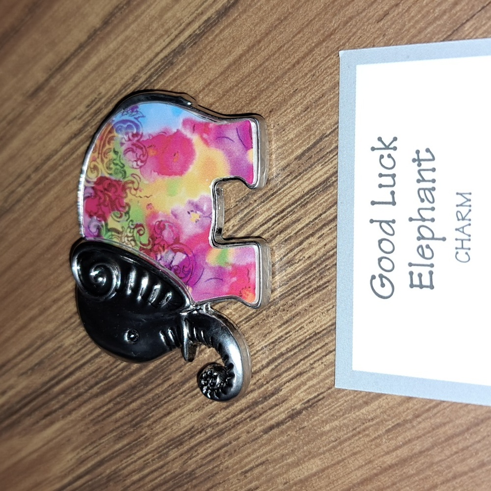 Colorful Elephant Charm & Card - Picture 2 of 4